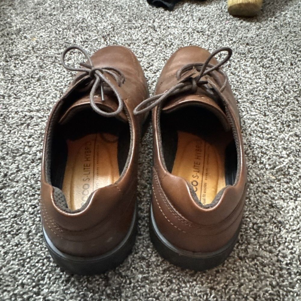Ecco Men's Lite Hybrid Plain‎ Toe Tie Oxford Cognac New 41 7-7.5 - Picture 5 of 7